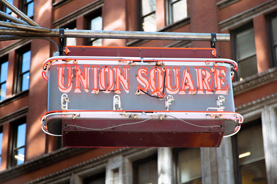 Union Square Cafe neon sign